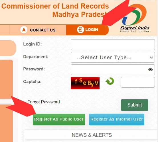 Login Process of MP BHU ABHILEKH